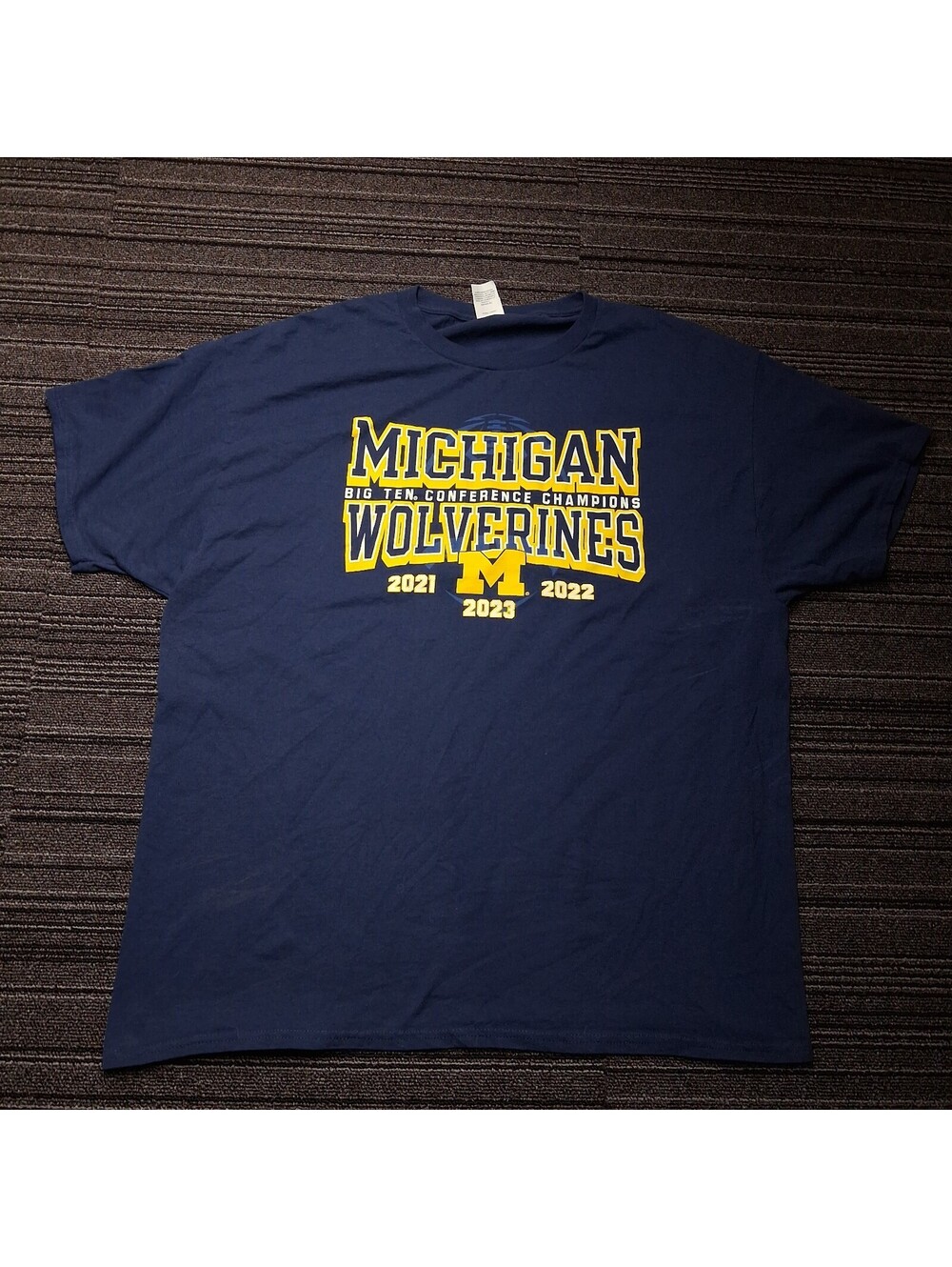 Michigan Wolverines Big Ten Champions 2021 2022 2023 Mens XL Navy T-Shirt